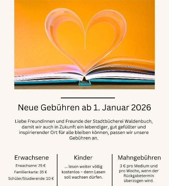 Hinweis auf neue Gebühren